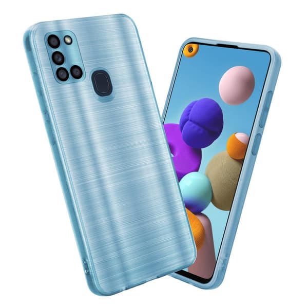 Deksel til Samsung Galaxy A21s Beskyttelsesdeksel laget av fleksibel TPU-silikon i børstet design