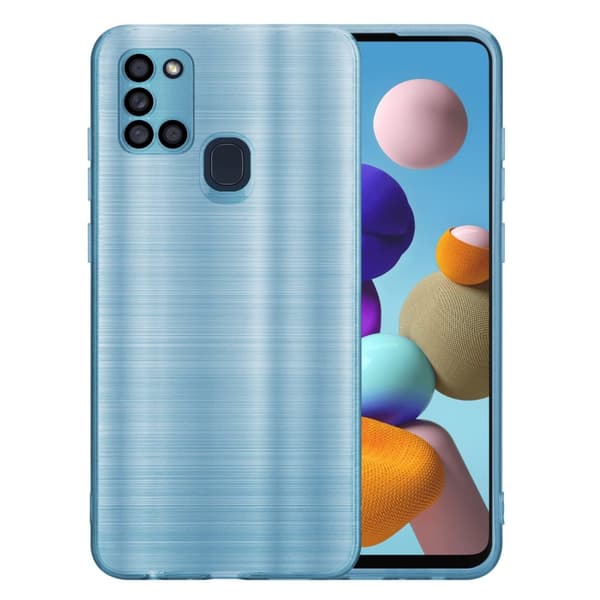 Deksel til Samsung Galaxy A21s Beskyttelsesdeksel laget av fleksibel TPU-silikon i børstet design
