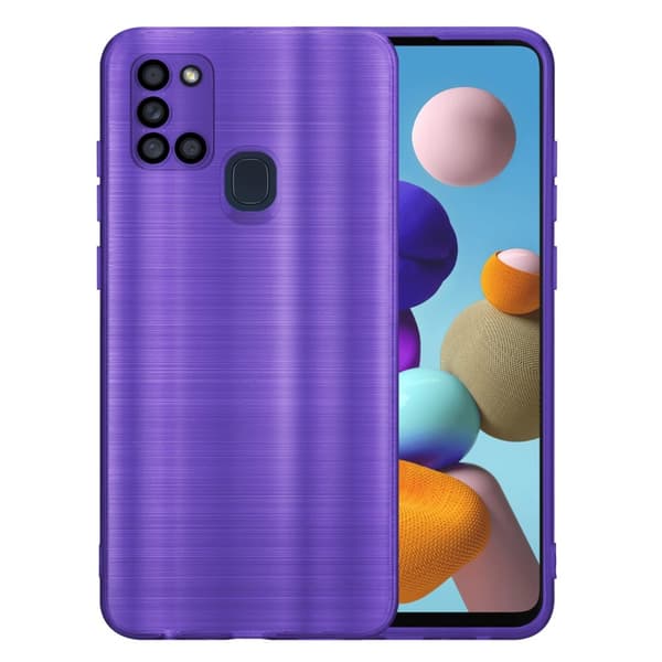Deksel til Samsung Galaxy A21s Beskyttelsesdeksel laget av fleksibel TPU-silikon i børstet design