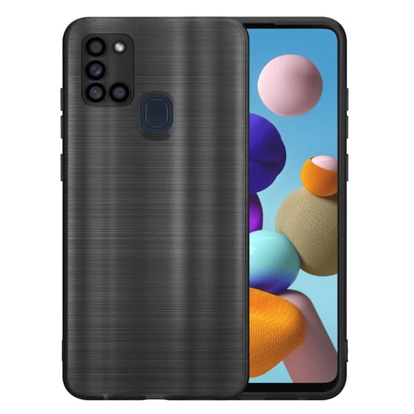 Deksel til Samsung Galaxy A21s Beskyttelsesdeksel laget av fleksibel TPU-silikon i børstet design