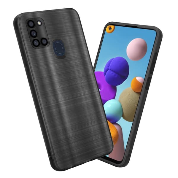Deksel til Samsung Galaxy A21s Beskyttelsesdeksel laget av fleksibel TPU-silikon i børstet design