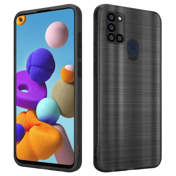Deksel til Samsung Galaxy A21s Beskyttelsesdeksel laget av fleksibel TPU-silikon i børstet design