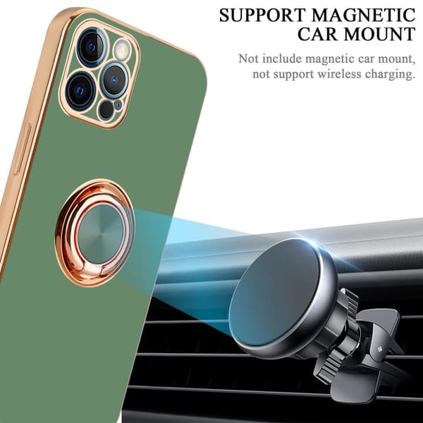 iPhone 12 PRO Suojakuori Suojakotelo valmistettu joustavasta TPU silikonista jossa on kameran suojaus ja magneettinen autoteline
