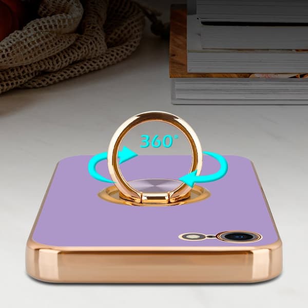 Deksel til iPhone 7 / 7S / 8 / SE 2020 med ring Etui av fleksibel TPU-silikon, med kamerabeskyttelse magnetisk bilholder