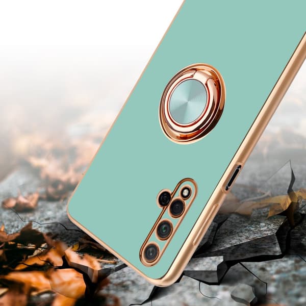 Deksel til Honor 20 / 20S / Huawei NOVA 5T med ring Etui av fleksibel TPU-silikon, med kamerabeskyttelse magnetisk bilholder