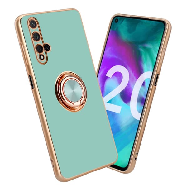 Deksel til Honor 20 / 20S / Huawei NOVA 5T med ring Etui av fleksibel TPU-silikon, med kamerabeskyttelse magnetisk bilholder