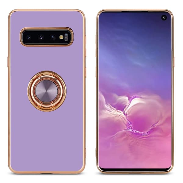 Deksel til Samsung Galaxy S10 PLUS med ring Etui av fleksibel TPU-silikon, med kamerabeskyttelse magnetisk bilholder
