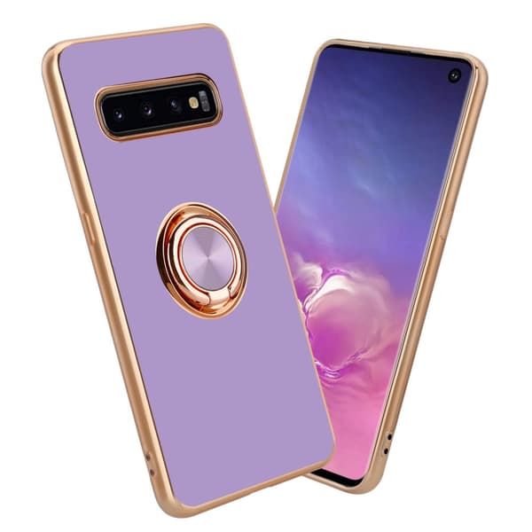 Deksel til Samsung Galaxy S10 PLUS med ring Etui av fleksibel TPU-silikon, med kamerabeskyttelse magnetisk bilholder