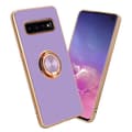 Miniatyrbilde 1 av 7: Deksel til Samsung Galaxy S10 PLUS med ring Etui av fleksibel TPU-silikon, med kamerabeskyttelse magnetisk bilholder