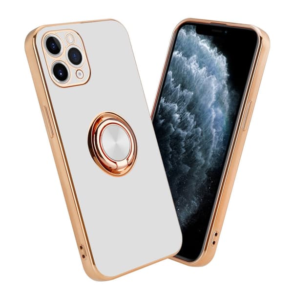 Deksel til iPhone 11 PRO MAX med ring Etui av fleksibel TPU-silikon, med kamerabeskyttelse magnetisk bilholder