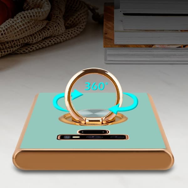 Deksel til Samsung Galaxy NOTE 9 med ring Etui av fleksibel TPU-silikon, med kamerabeskyttelse magnetisk bilholder