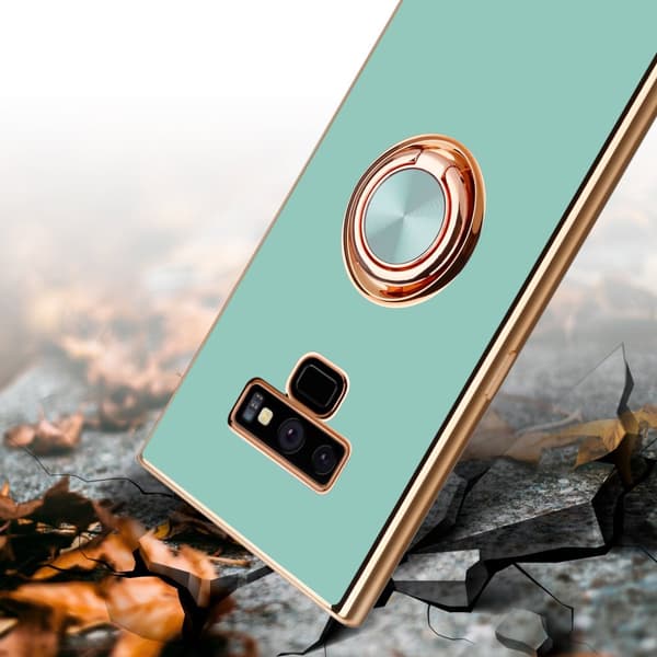 Deksel til Samsung Galaxy NOTE 9 med ring Etui av fleksibel TPU-silikon, med kamerabeskyttelse magnetisk bilholder