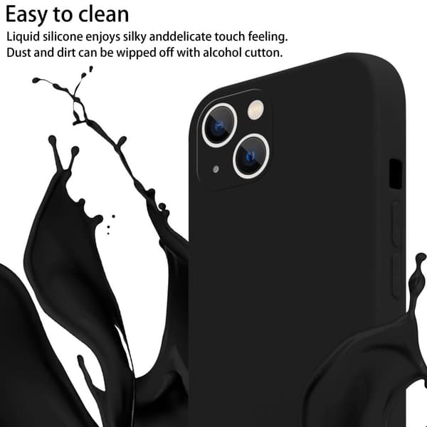 Deksel med Kedja for iPhone 14 PLUS Silikonbeskyttelsesetui med lengdejusterbar ledningsstropp