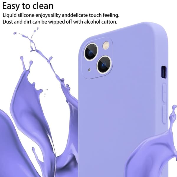 Deksel med Kedja for iPhone 14 PLUS Silikonbeskyttelsesetui med lengdejusterbar ledningsstropp