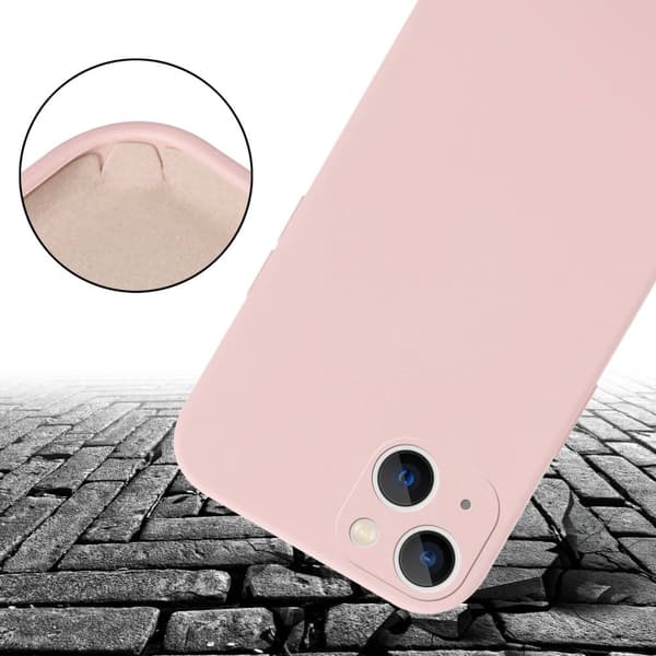 Deksel med Kedja for iPhone 14 PLUS Silikonbeskyttelsesetui med lengdejusterbar ledningsstropp