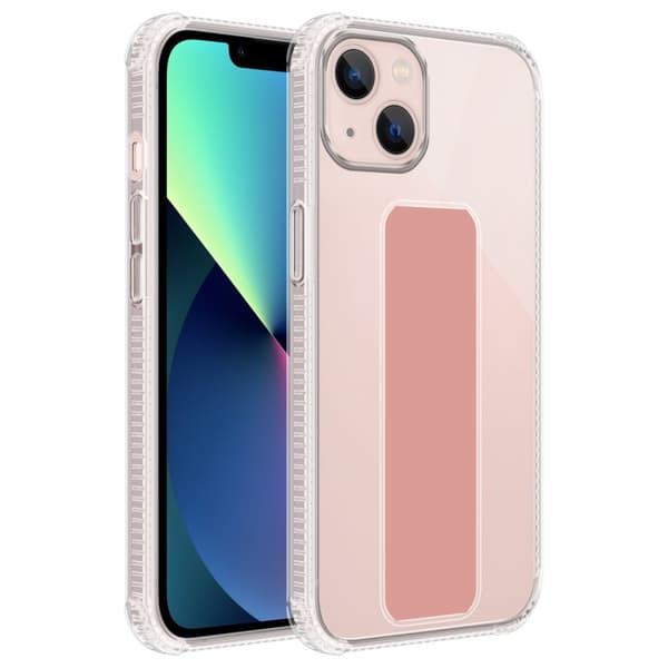 Deksel til iPhone 13 Beskyttelsesdeksel av fleksibelt TPU-silikon med holder og stativfunksjon