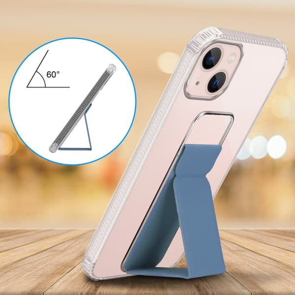 Deksel til iPhone 13 Beskyttelsesdeksel av fleksibelt TPU-silikon med holder og stativfunksjon