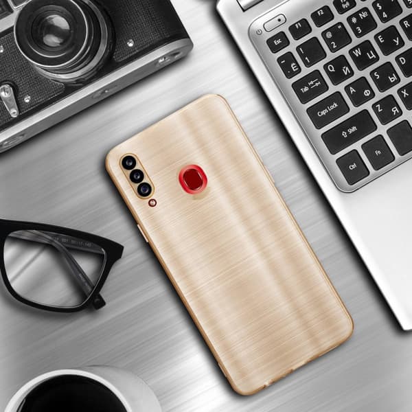 Samsung Galaxy A20s Suojakuori Suojakotelo joustavasta TPU-silikonista harjatulla muotoilulla
