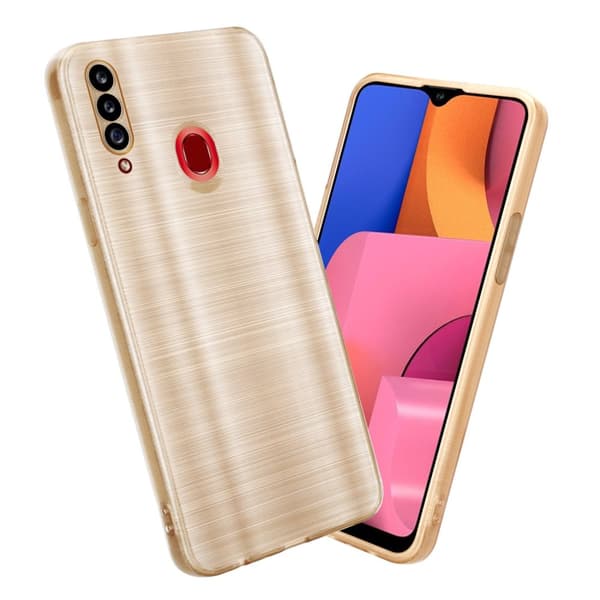 Samsung Galaxy A20s Suojakuori Suojakotelo joustavasta TPU-silikonista harjatulla muotoilulla