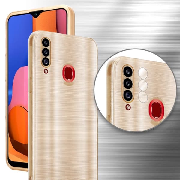 Samsung Galaxy A20s Suojakuori Suojakotelo joustavasta TPU-silikonista harjatulla muotoilulla