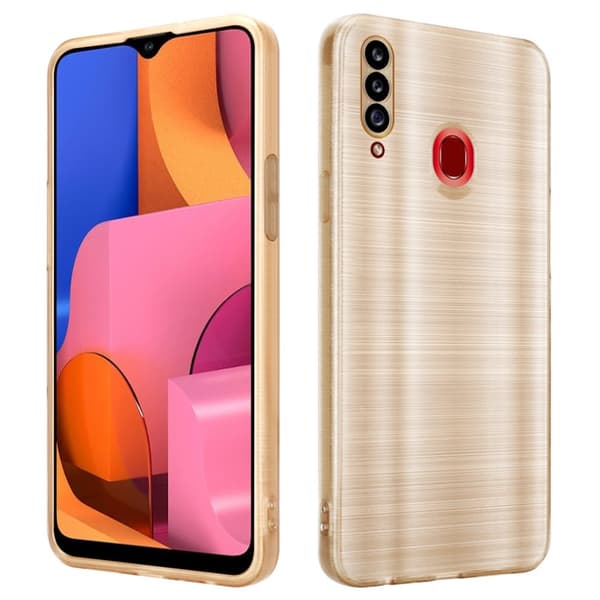 Samsung Galaxy A20s Suojakuori Suojakotelo joustavasta TPU-silikonista harjatulla muotoilulla