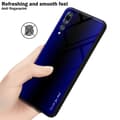Miniatyrbild 6 av 7: Huawei P20 PRO / P20 PLUS Skal Fodral Case Cover Randigt utseende i TPU-silikon och baksida i härdat glas Skyddsfodral