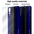 Miniatyrbild 7 av 7: Huawei P20 PRO / P20 PLUS Skal Fodral Case Cover Randigt utseende i TPU-silikon och baksida i härdat glas Skyddsfodral