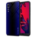 Miniatyrbild 1 av 7: Huawei P20 PRO / P20 PLUS Skal Fodral Case Cover Randigt utseende i TPU-silikon och baksida i härdat glas Skyddsfodral
