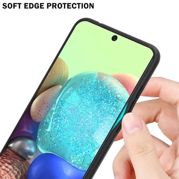 Samsung Galaxy A71 5G Suojakuori Suojakotelo Kaksivärinen joka on valmistettu TPU-silikonista ja jonka takaosa on valmistettu karkaistusta lasista