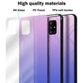 Pikkukuva 7 / 7: Samsung Galaxy A71 5G Suojakuori Suojakotelo Kaksivärinen joka on valmistettu TPU-silikonista ja jonka takaosa on valmistettu karkaistusta lasista