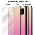 Pikkukuva 7 / 7: Samsung Galaxy A71 5G Suojakuori Suojakotelo Kaksivärinen joka on valmistettu TPU-silikonista ja jonka takaosa on valmistettu karkaistusta lasista