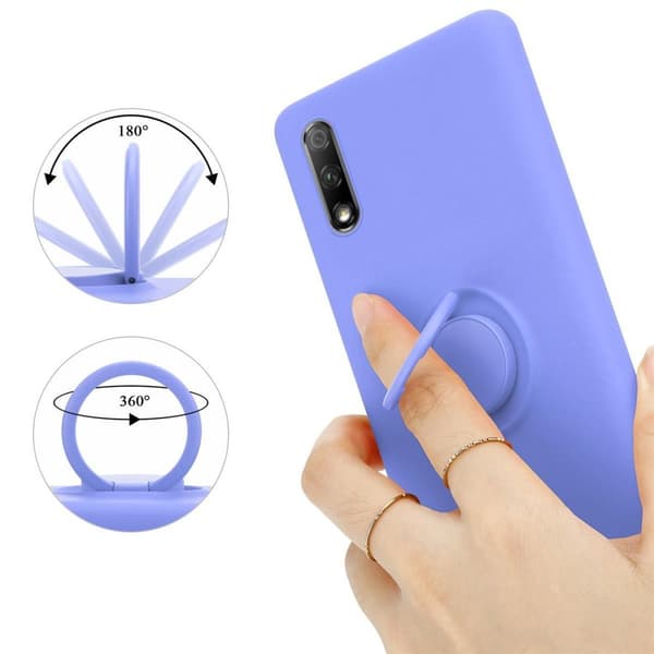 Honor 9X Skal Fodral Mobilskydd av flexibelt TPU-silikon med ring Skyddsfodral Case Cover
