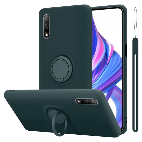 Honor 9X Skal Fodral Mobilskydd av flexibelt TPU-silikon med ring Skyddsfodral Case Cover
