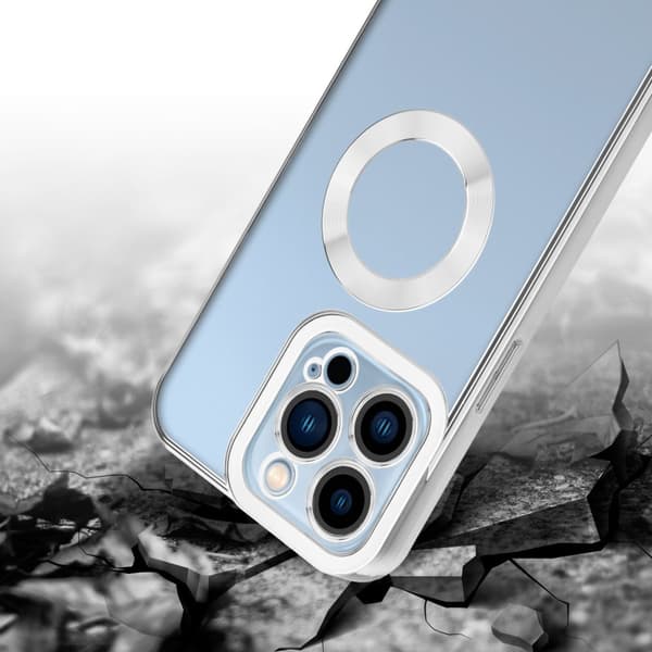 iPhone 13 PRO Suojakuori Suojakotelo joustavasta TPU-silikonista jossa on kromisovellus