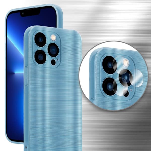 iPhone 13 PRO Skal Fodral Case Cover Mobilskydd av flexibelt TPU-silikon i borstad design