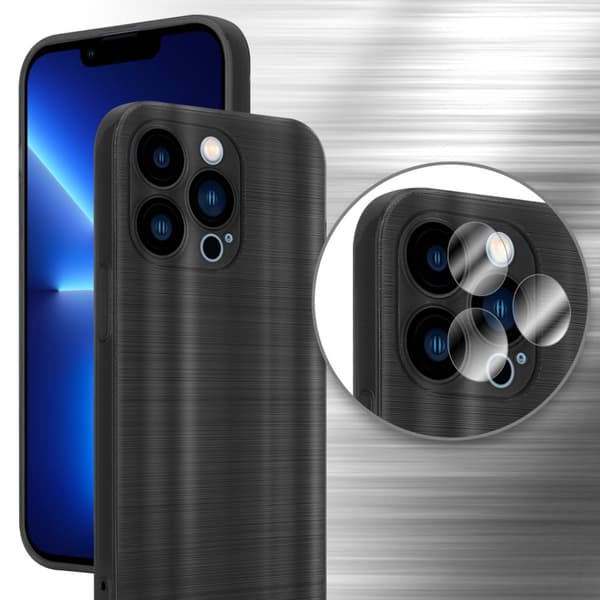 iPhone 13 PRO Skal Fodral Case Cover Mobilskydd av flexibelt TPU-silikon i borstad design