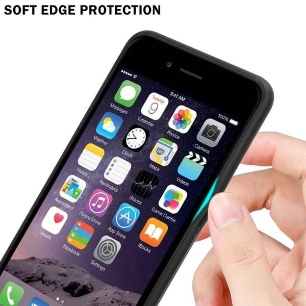 Deksel til iPhone 6 PLUS / 6S PLUS Silikondeksel av TPU-silikon og bakside av herdet glass