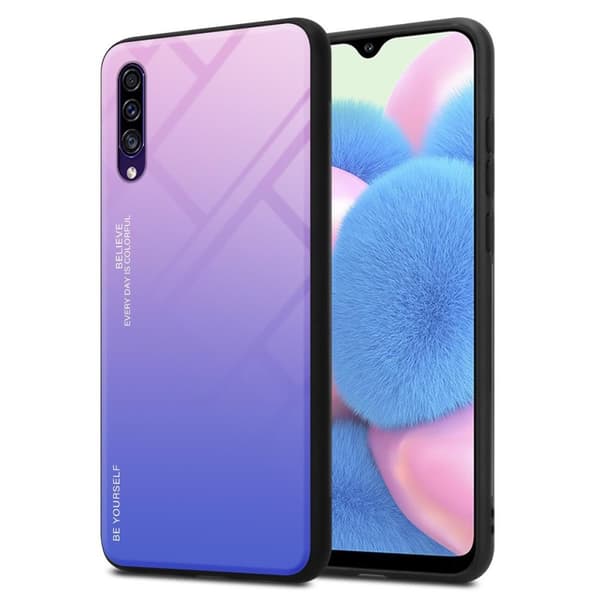 Samsung Galaxy A50 4G / A50s / A30s Skal Fodral i två färger av TPU-silikon och baksida av härdat glas Case Cover Mobilskydd