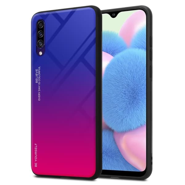 Samsung Galaxy A50 4G / A50s / A30s Skal Fodral i två färger av TPU-silikon och baksida av härdat glas Case Cover Mobilskydd