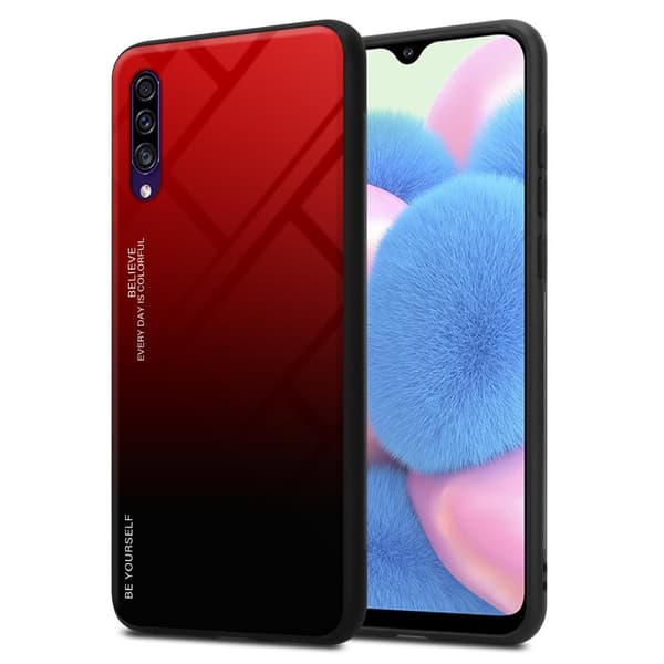 Samsung Galaxy A50 4G / A50s / A30s Skal Fodral i två färger av TPU-silikon och baksida av härdat glas Case Cover Mobilskydd