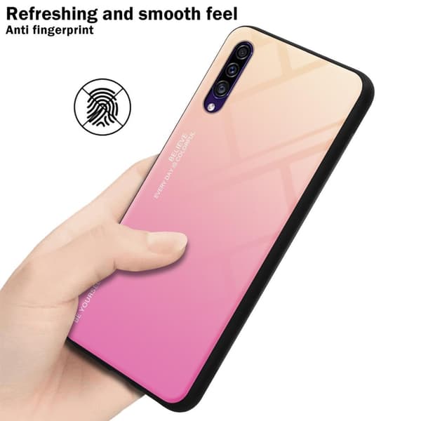 Samsung Galaxy A50 4G / A50s / A30s Skal Fodral i två färger av TPU-silikon och baksida av härdat glas Case Cover Mobilskydd