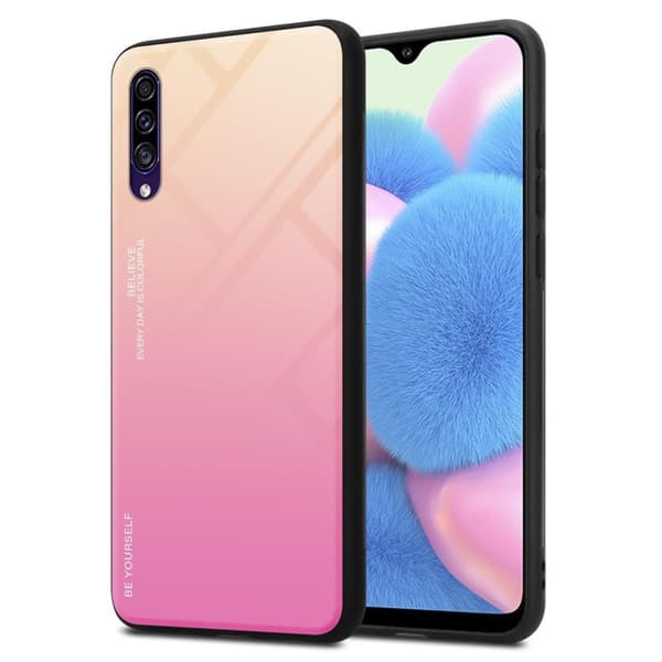 Samsung Galaxy A50 4G / A50s / A30s Skal Fodral i två färger av TPU-silikon och baksida av härdat glas Case Cover Mobilskydd