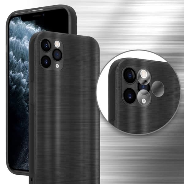 iPhone 11 PRO MAX Suojakuori Suojakotelo joustavasta TPU-silikonista harjatulla muotoilulla