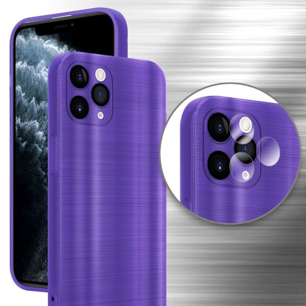 iPhone 11 PRO Skal Fodral Case Cover Mobilskydd av flexibelt TPU-silikon i borstad design