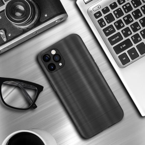 iPhone 11 PRO Skal Fodral Case Cover Mobilskydd av flexibelt TPU-silikon i borstad design