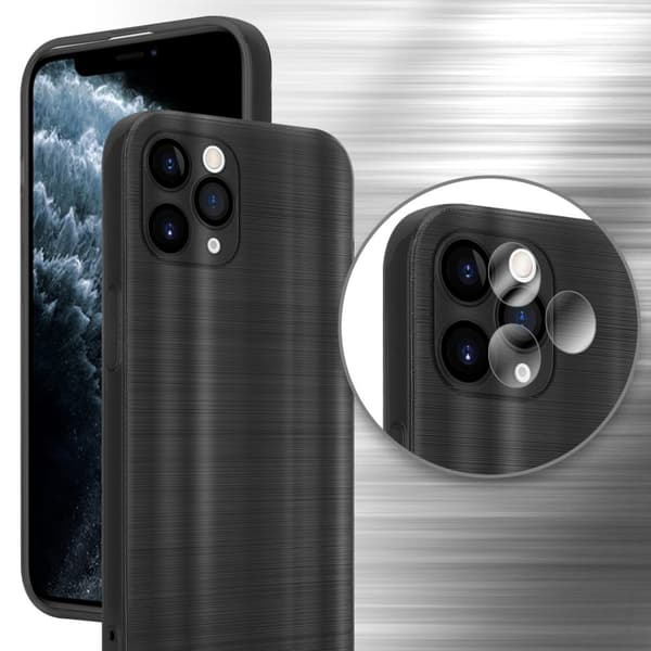iPhone 11 PRO Skal Fodral Case Cover Mobilskydd av flexibelt TPU-silikon i borstad design