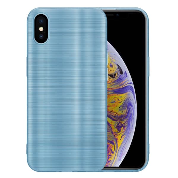 iPhone XS MAX Skal Fodral Case Cover Mobilskydd av flexibelt TPU-silikon i borstad design