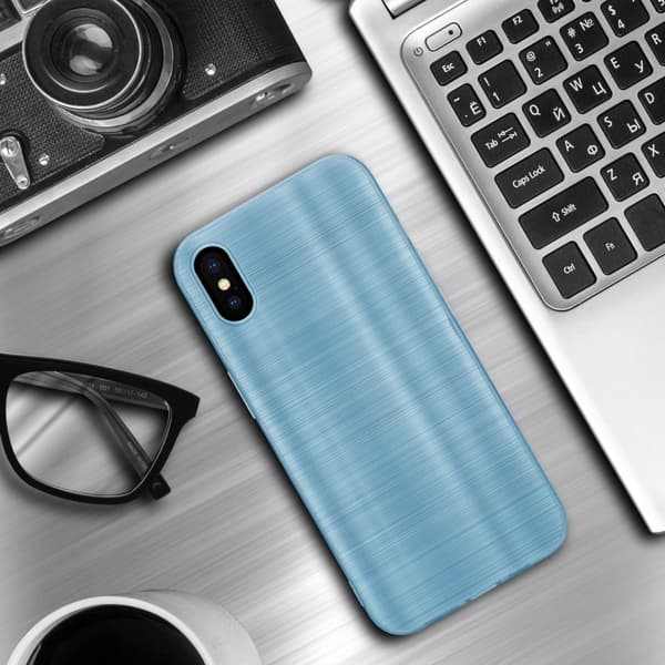 iPhone XS MAX Skal Fodral Case Cover Mobilskydd av flexibelt TPU-silikon i borstad design