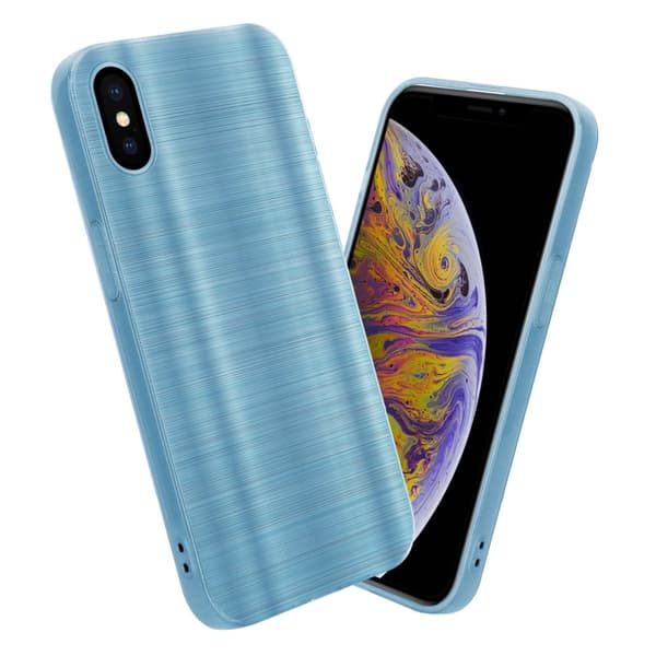 iPhone XS MAX Skal Fodral Case Cover Mobilskydd av flexibelt TPU-silikon i borstad design