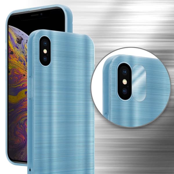 iPhone XS MAX Skal Fodral Case Cover Mobilskydd av flexibelt TPU-silikon i borstad design